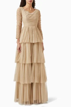 Amri Tiered Maxi Dress in Tulle