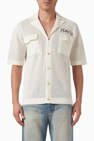 AMIRI Logo Polo Shirt in Mesh