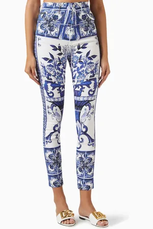 Dolce & Gabbana Majolica Print Jeans in Denim