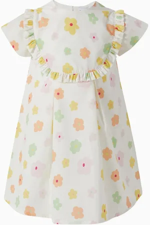 Emporio Armani Floral-print Dress in Cotton-poplin