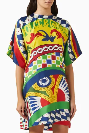Dolce & Gabbana Carreto Print Mini Dress in Silk