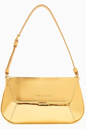 Amina Muaddi Mini Ami Shoulder Bag in Satin