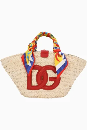 Dolce & Gabbana Small Kendra Shopper Tote Bag in Straw