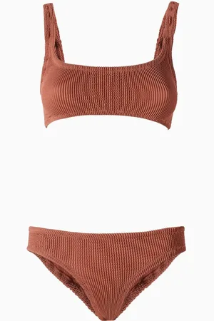 MANEBI Bralette Bikini Set in Seersucker