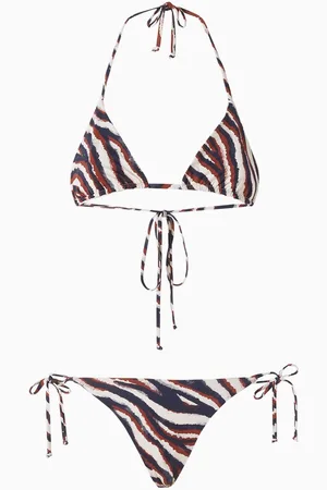 MANEBI Zebra-print Triangle Bikini Set