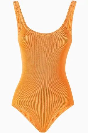 MANEBI One-piece Swimsuit in Seersucker
