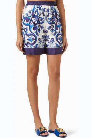 Dolce & Gabbana Majolica-print Twill Pajama Shorts in Silk