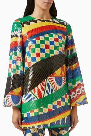 Dolce & Gabbana Sequinned Carreto Print Mini Dress in Polyester
