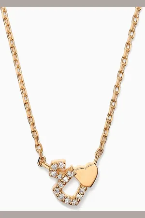 BIL ARABI Tiny Bling Arabic Letter "Ein" Diamond Necklace in 18kt Gold