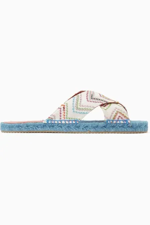 Missoni Harlow Raschel Wave Slides in Jute