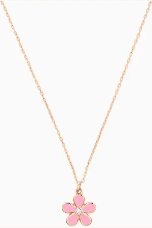 Damas Ara Bambi Diamond Flower Necklace in 18kt Rose Gold