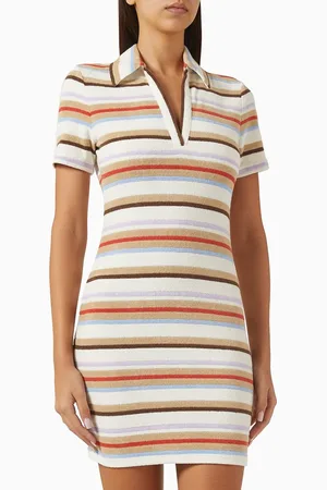 VERONICA BEARD Bailey Striped Polo Mini Dress