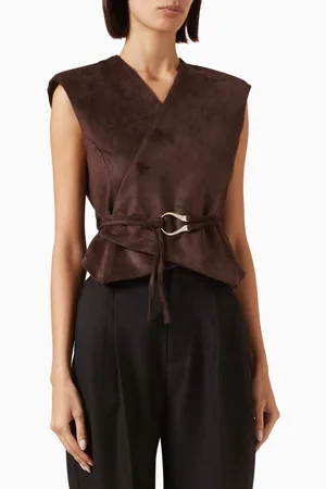 Manière de voir Wrap Belted Waistcoat in Suede