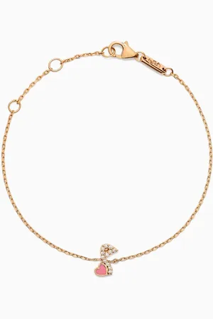 BIL ARABI Tiny Bling Arabic Letter "Meem" Diamond Bracelet in 18kt Gold