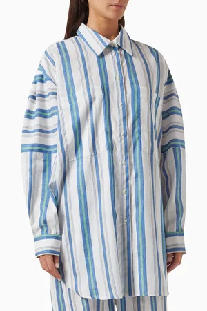 Bondi Born Arezzo Striped Oversized Shirt in Linen-cotton