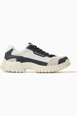 Armani Exchange Low-top Sneakers in Mesh & Faux Leather