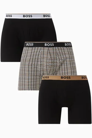 HUGO BOSS Logo Boxer Briefs in Stretch Cotton, Set of 3