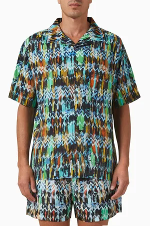 Missoni Painted Zig Zag Print Bowling Shirt in Viscose