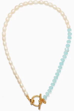 Kate Spade Toggle Necklace in Pearl & Crystal
