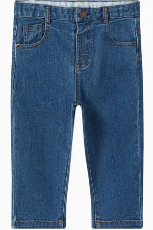 Purebaby Straight-leg Jeans in Stretch Cotton-denim