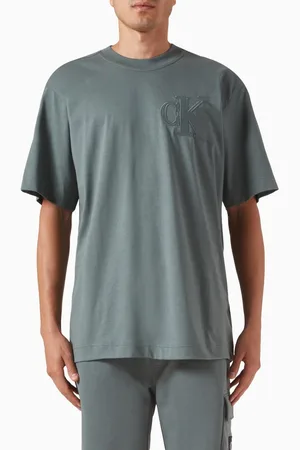 Calvin Klein Textured Logo T-shirt in Cotton-jersey