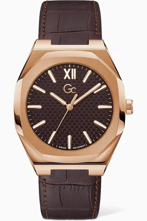 GC Coussin Sleek Quartz Stainless Steel & Leather Watch, 42mm