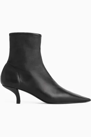 Totême The Heeled 55 Sock Ankle Boots in Leather