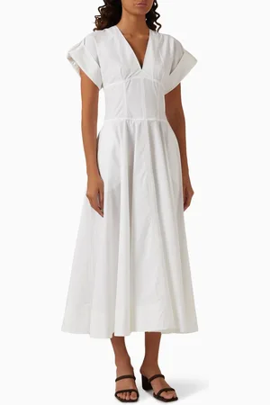 12 STOREEZ Maxi Dress in Cotton Poplin