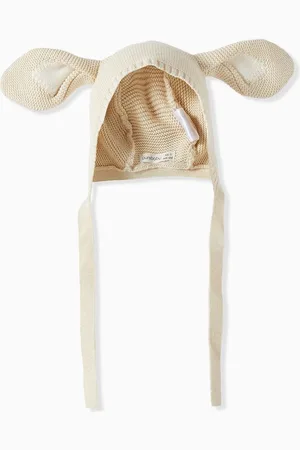 Purebaby Knitted Bunny Hat in Organic Cotton-wool Blend