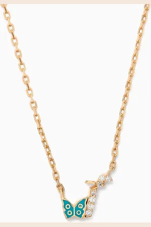 BIL ARABI Tiny Bling Arabic Letter "Alef" Diamond Necklace in 18kt Gold