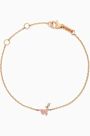 BIL ARABI Tiny Bling Arabic Letter "Alef" Diamond Bracelet in 18kt Gold