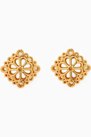 Kate Spade Floral Stud Earrings in -tone Brass
