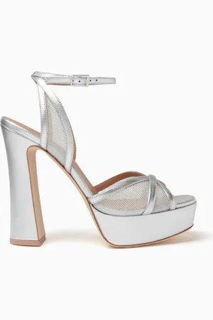 MALONE SOULIERS Sylvie 125 Platform Sandals in Mesh & Metallic Leather