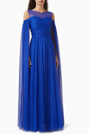 Amri Ruched Maxi Dress in Tulle