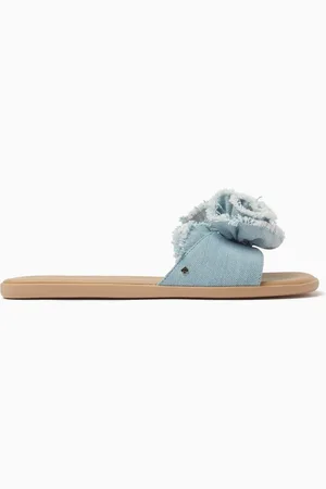 Kate Spade Flourish Slide Sandals in Denim