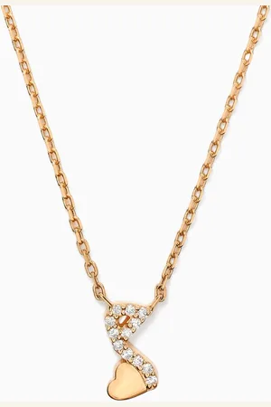 BIL ARABI Tiny Bling Arabic Letter "Meem" Diamond Necklace in 18kt Gold