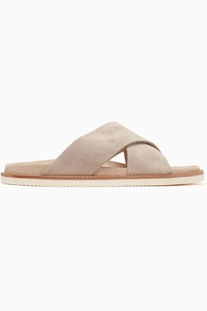 Brunello Cucinelli Cross-over Slide Sandals in Suede