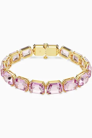 Swarovski Millenia Crystal Tennis Bracelet in Gold-plated Metal