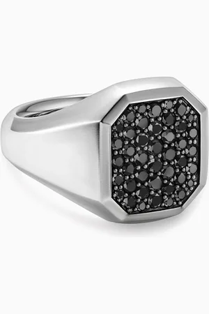 David Yurman Streamline® Diamond Signet Ring in Sterling Silver