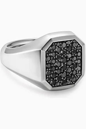 David Yurman Streamline® Diamond Signet Ring in Sterling Silver