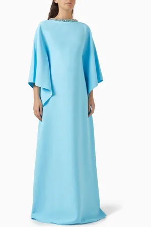 Safiyaa Amarella Crystal-embellished Kaftan Gown in Crepe