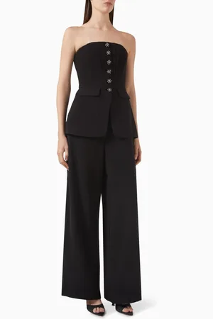 Self-Portrait Bandeau Jumpsuit in Crepe