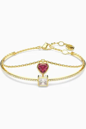 Swarovski Chroma Heart Bangle in Gold-plated Metal