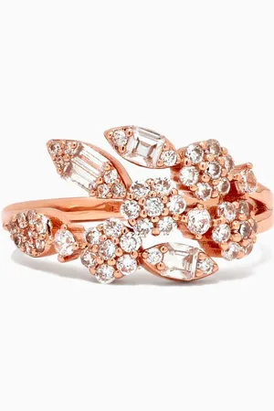 Kenneth Jay Lane Pear Bypass Ring in -plated Brass
