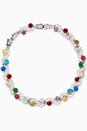 The Jewels Jar Sierra Crystal Bracelet in Rhodium-plated Metal