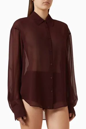 The Frankie Shop Peri Sheer Shirt in Georgette
