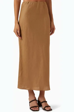 12 STOREEZ Maxi Skirt in Linen