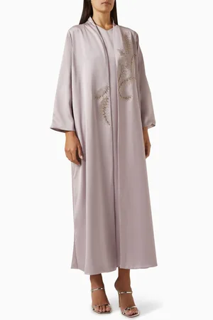 Ruya 3-piece Leaf-pattern Abaya Set