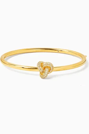 Kate Spade Double Knot Pavé Bangle in -tone Brass