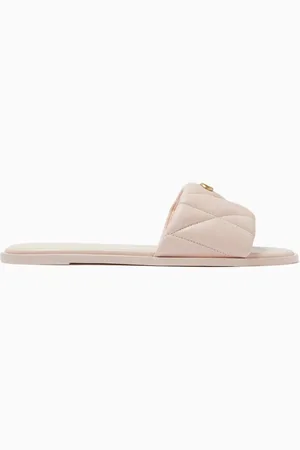 Coach Holly Quilted Slide Sandals in Leather